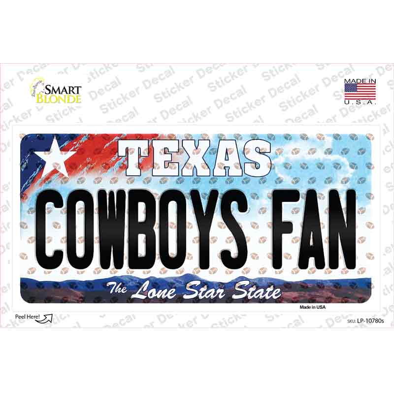 Cowboys Fan Texas Novelty Sticker Decal