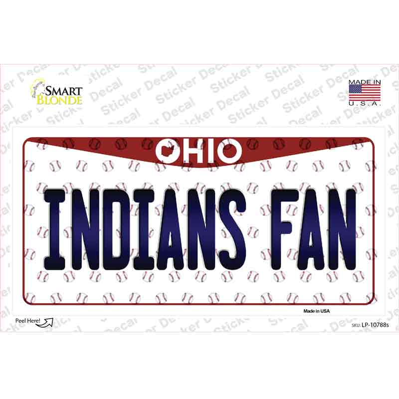 Indians Fan Ohio Novelty Sticker Decal