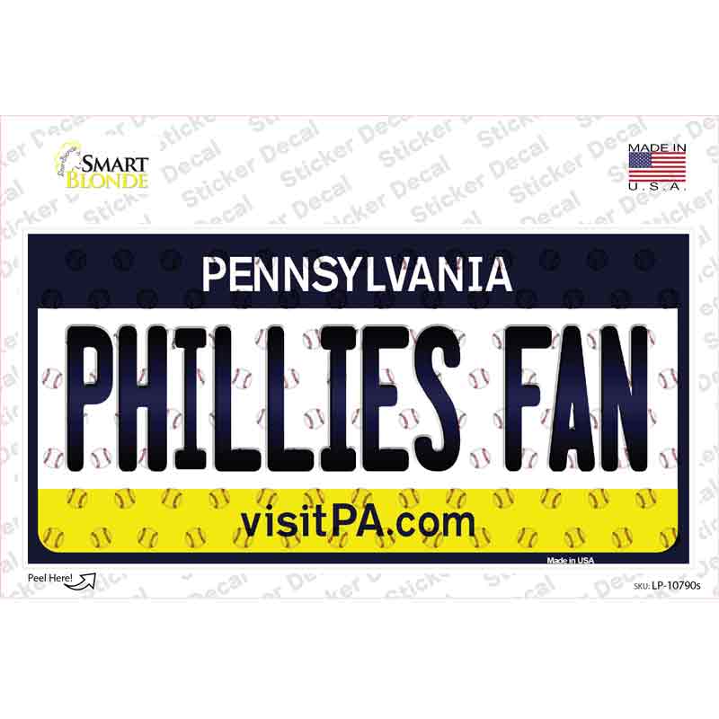 Phillies Fan Pennsylvania Novelty Sticker Decal