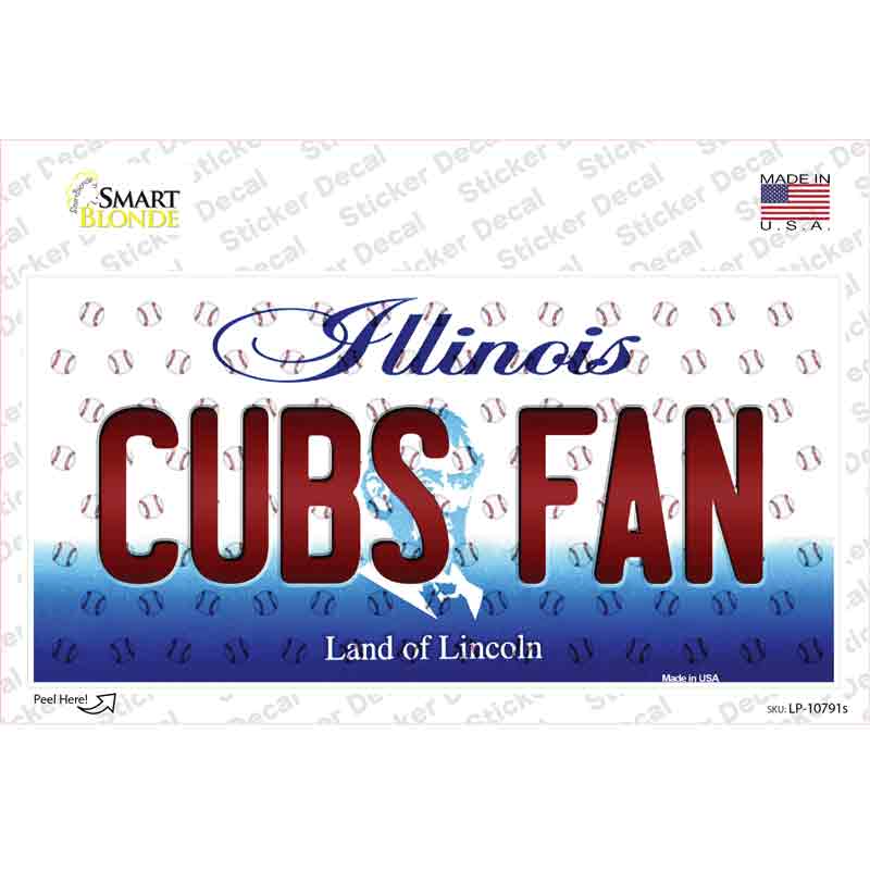 Cubs Fan Illinois Novelty Sticker Decal