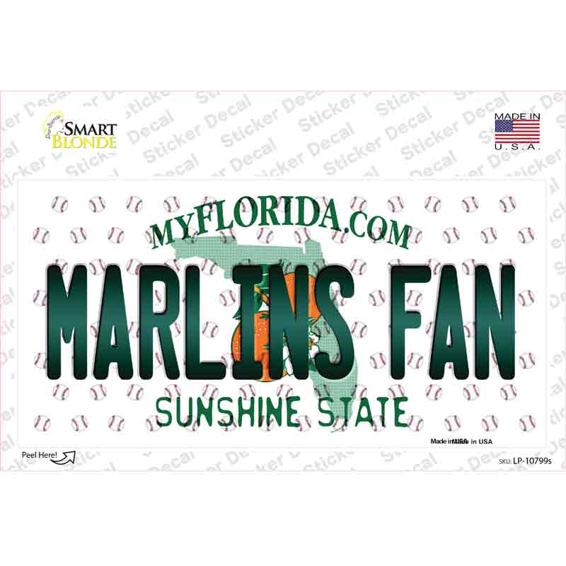 Marlins Fan Florida Novelty Sticker Decal