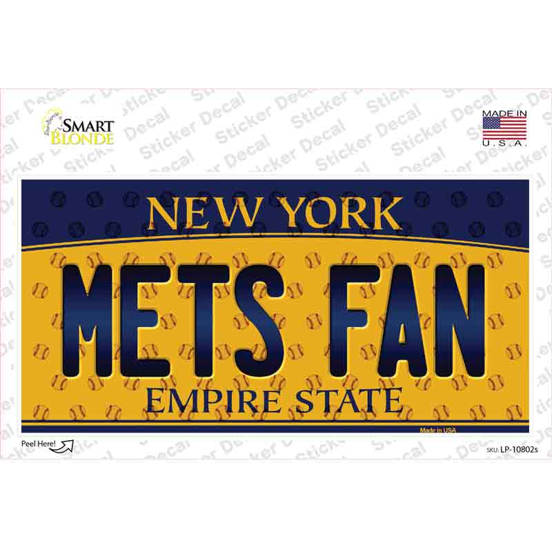 Mets Fan New York Novelty Sticker Decal
