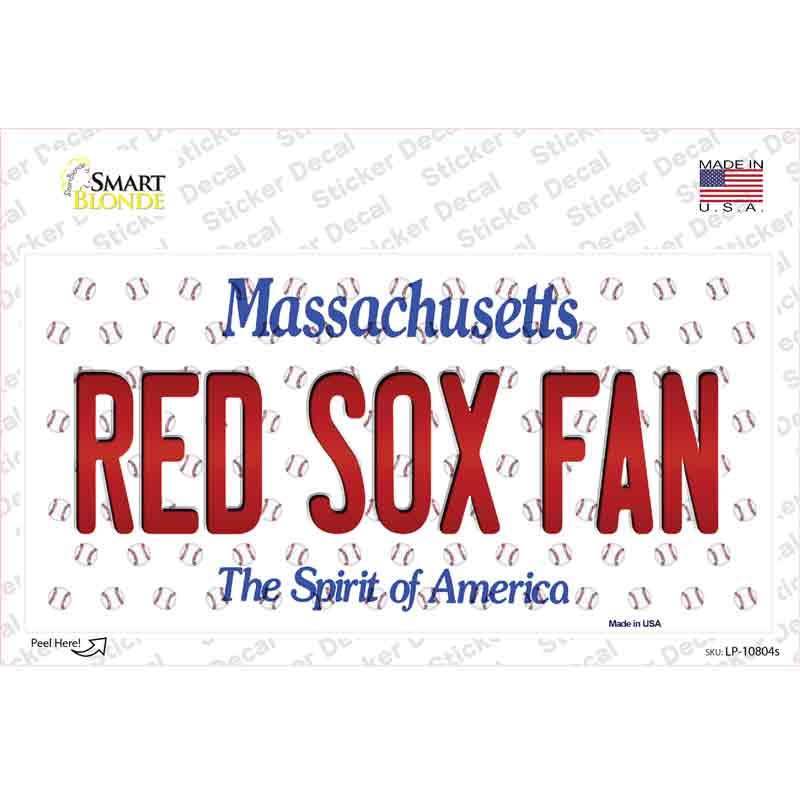Red Sox Fan Massachusetts Novelty Sticker Decal