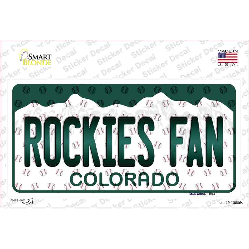 Rockies Fan Colorado Novelty Sticker Decal