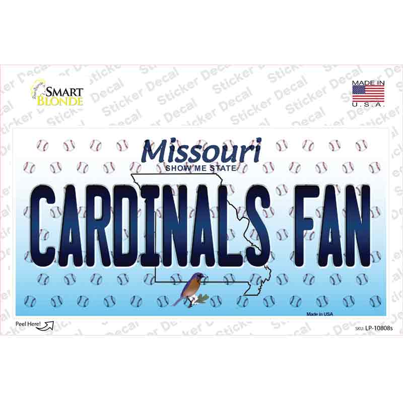 Cardinals Fan Missouri Novelty Sticker Decal