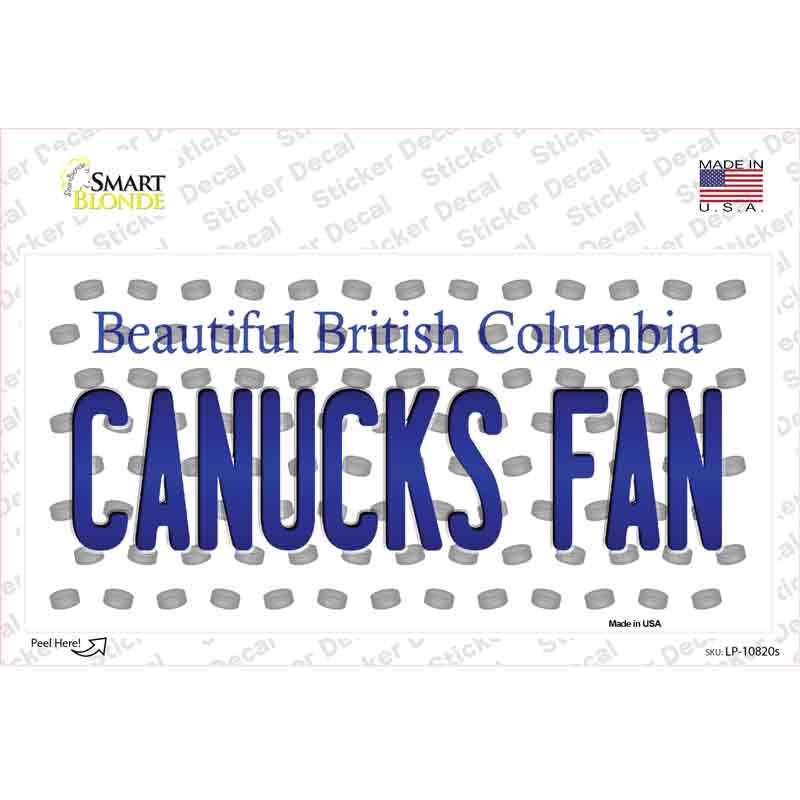 Canucks Fan British Columbia Novelty Sticker Decal