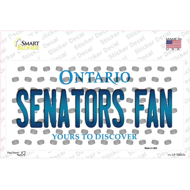 Senators Fan Ontario Novelty Sticker Decal