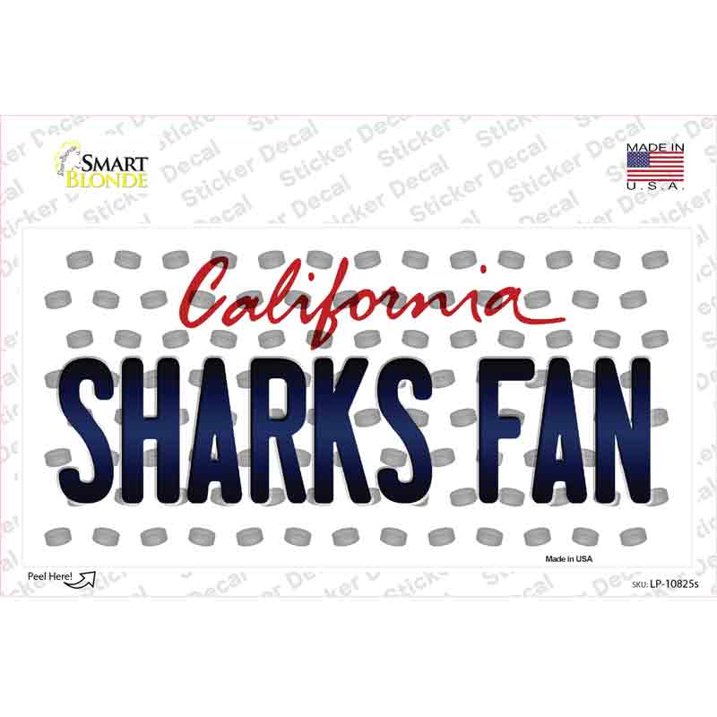 Sharks Fan California Novelty Sticker Decal