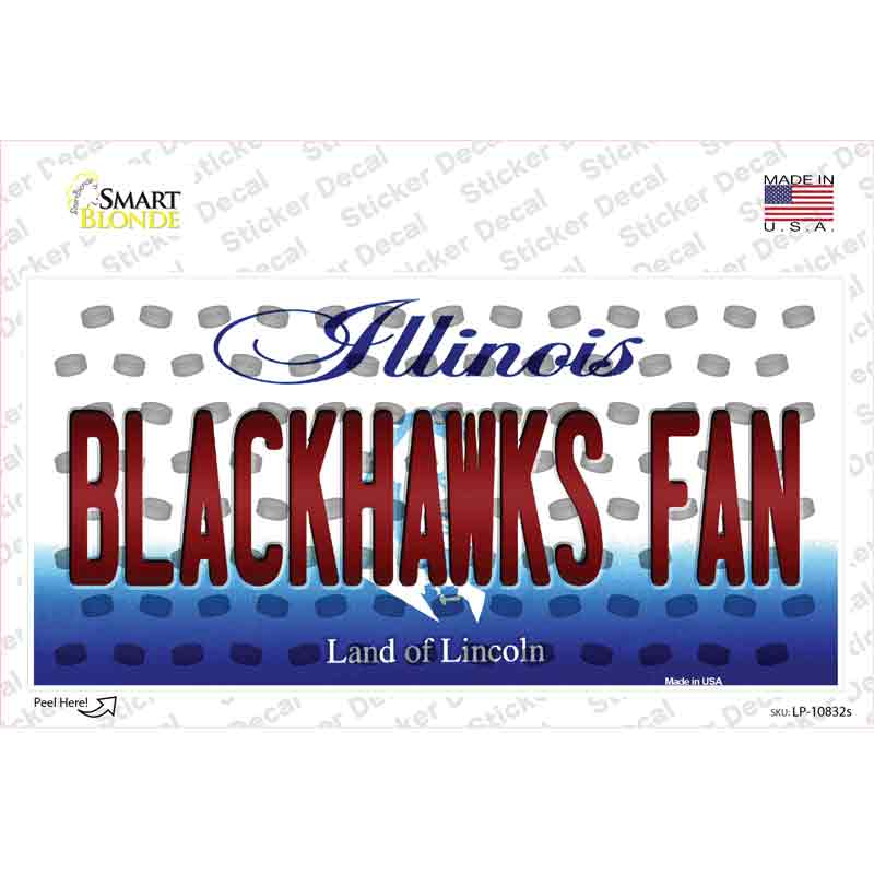 Blackhawks Fan Illinois Novelty Sticker Decal