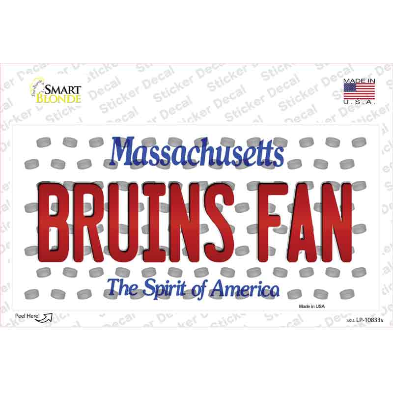 Bruins Fan Massachusetts Novelty Sticker Decal