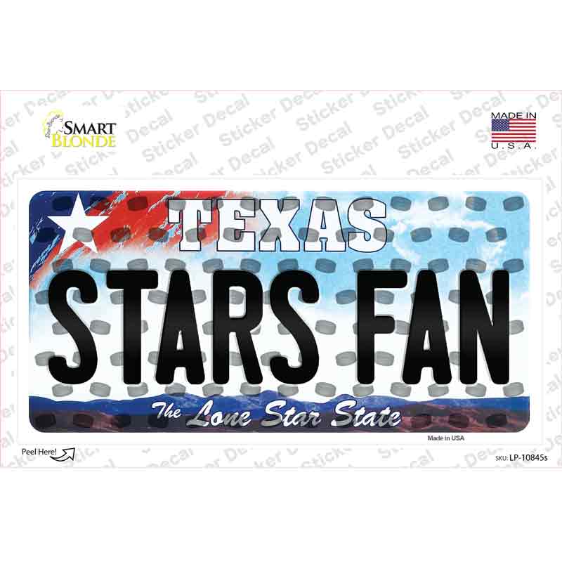 Stars Fan Texas Novelty Sticker Decal