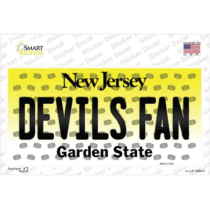 Devils Fan New Jersey Novelty Sticker Decal