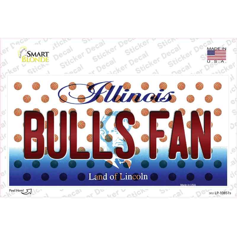 Bulls Fan Illinois Novelty Sticker Decal