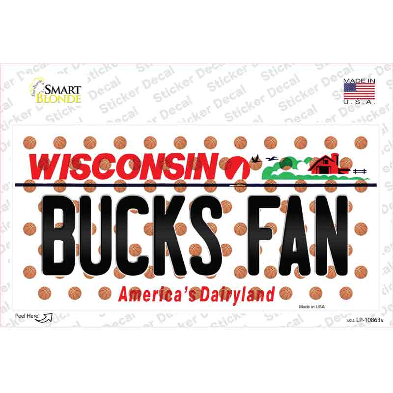 Bucks Fan Wisconsin Novelty Sticker Decal