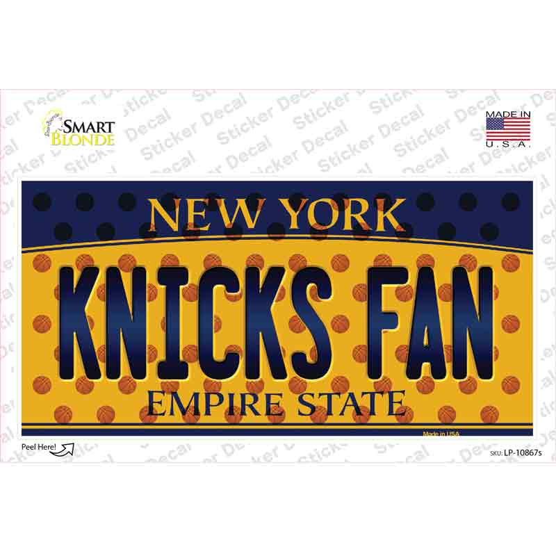 Knicks Fan New York Novelty Sticker Decal