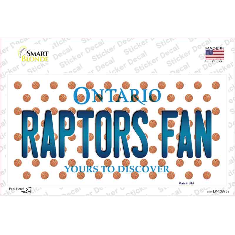 Raptors Fan Ontario Novelty Sticker Decal