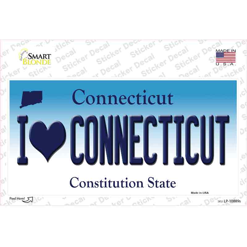 I Love Connecticut Novelty Sticker Decal