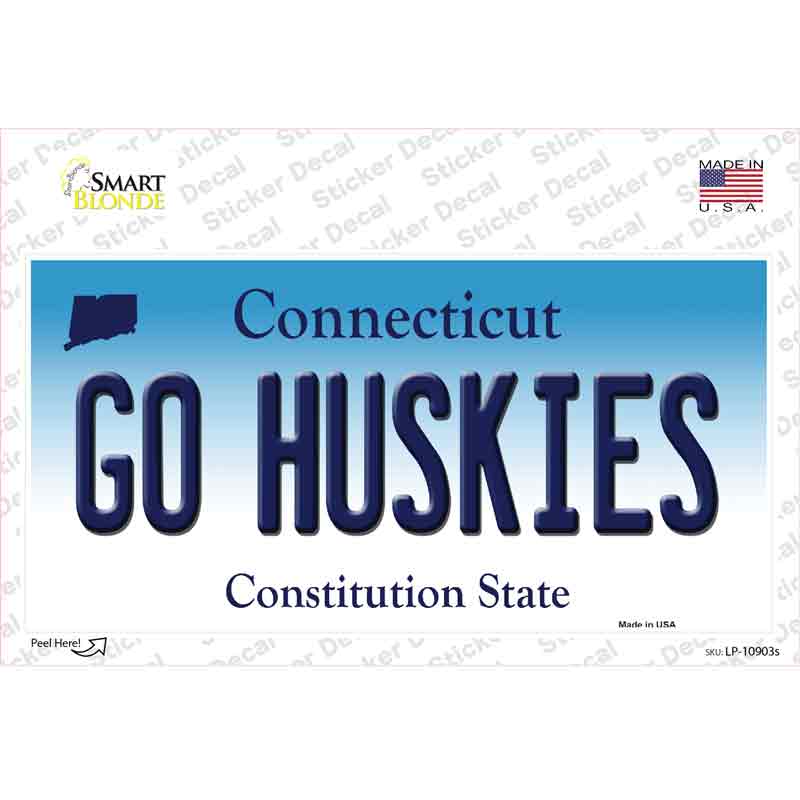 Go Huskies Connecticut Novelty Sticker Decal