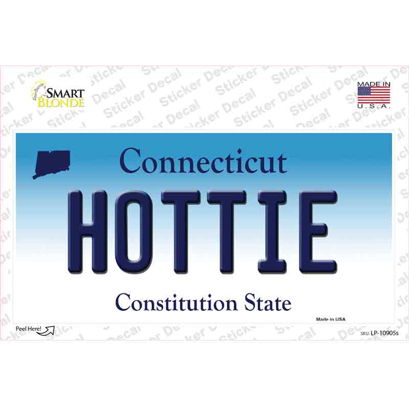 Hottie Connecticut Novelty Sticker Decal