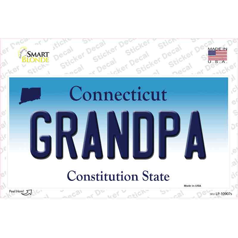 Grandpa Connecticut Novelty Sticker Decal