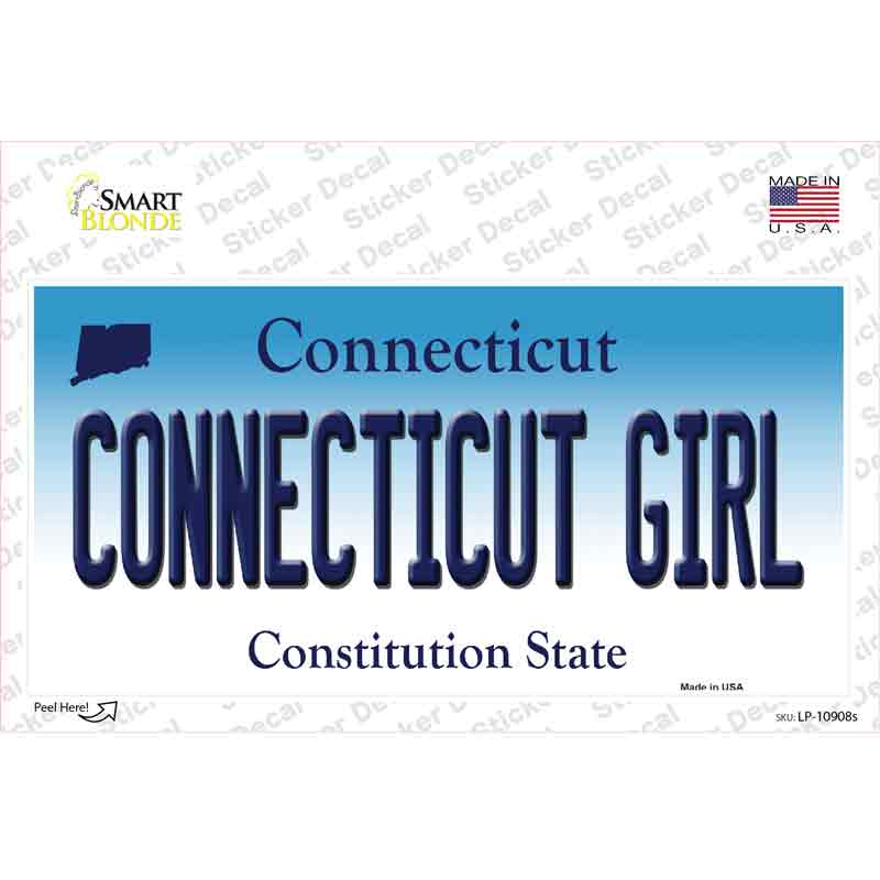 Connecticut Girl Connecticut Novelty Sticker Decal