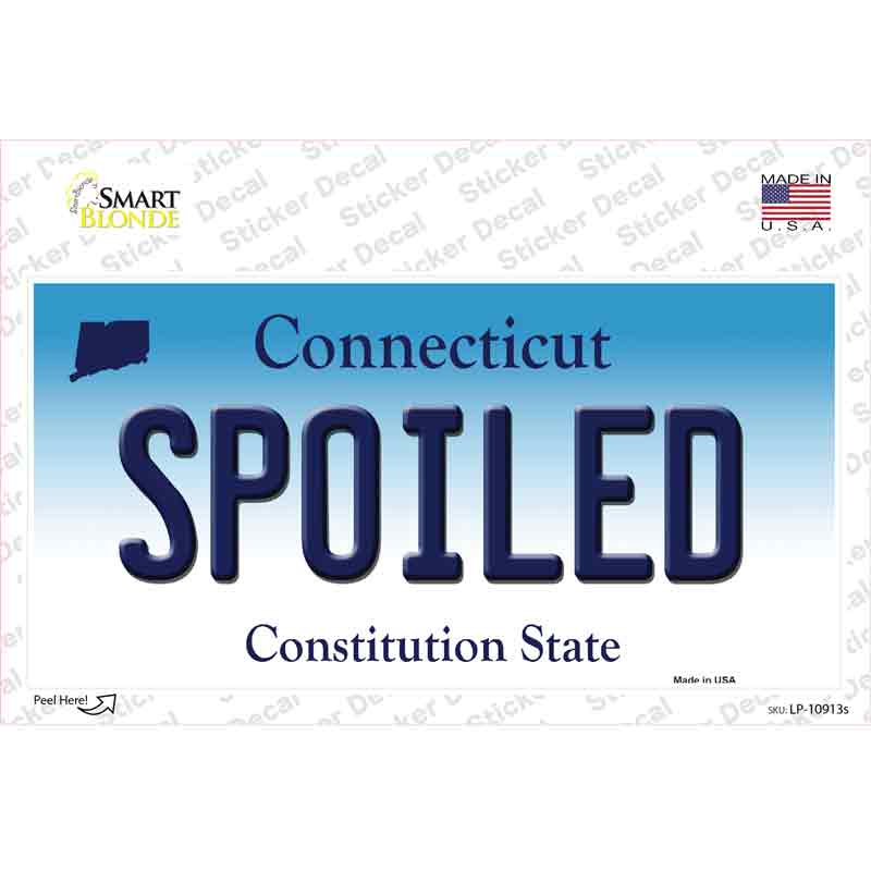 Spoiled Connecticut Novelty Sticker Decal