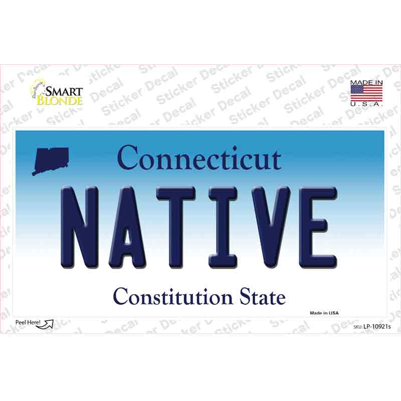 Native Connecticut Novelty Sticker Decal