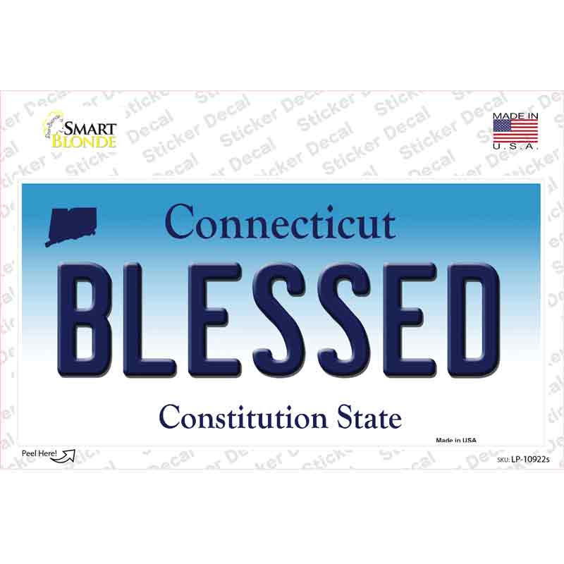 Blessed Connecticut Novelty Sticker Decal