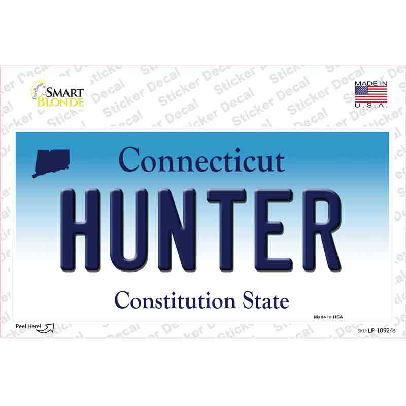 Hunter Connecticut Novelty Sticker Decal