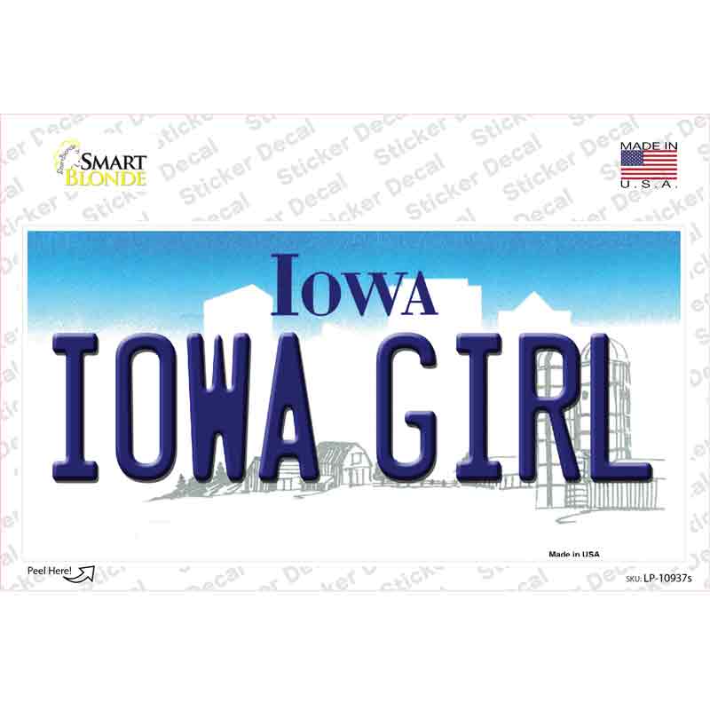 Iowa Girl Iowa Novelty Sticker Decal