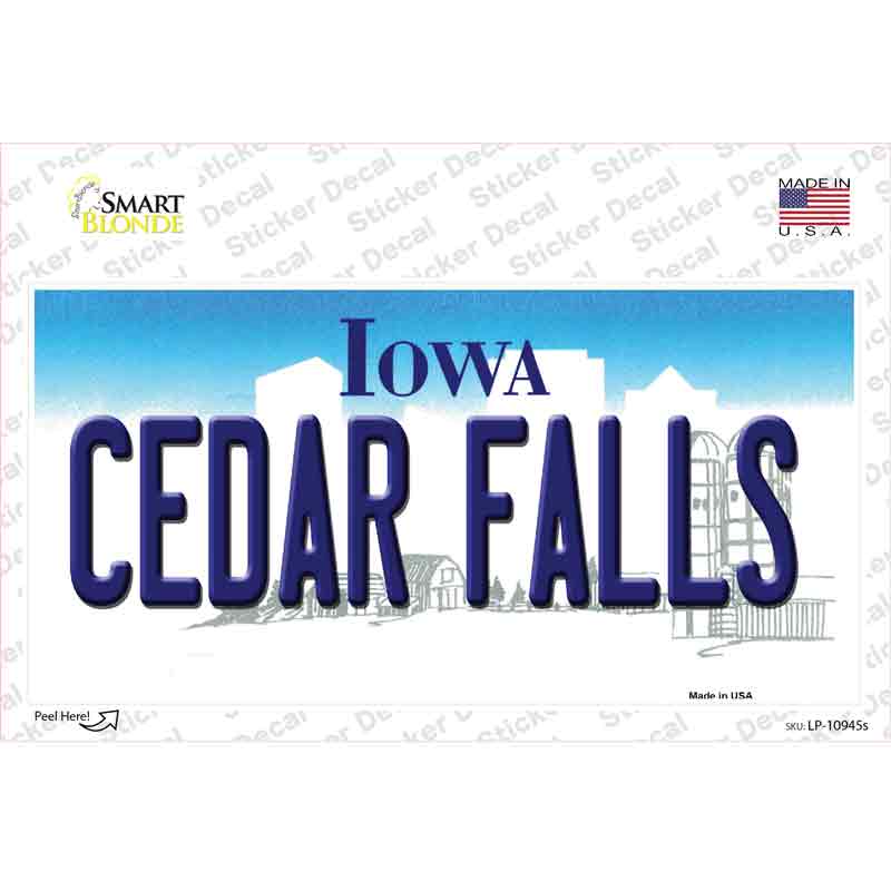 Cedar Falls Iowa Novelty Sticker Decal