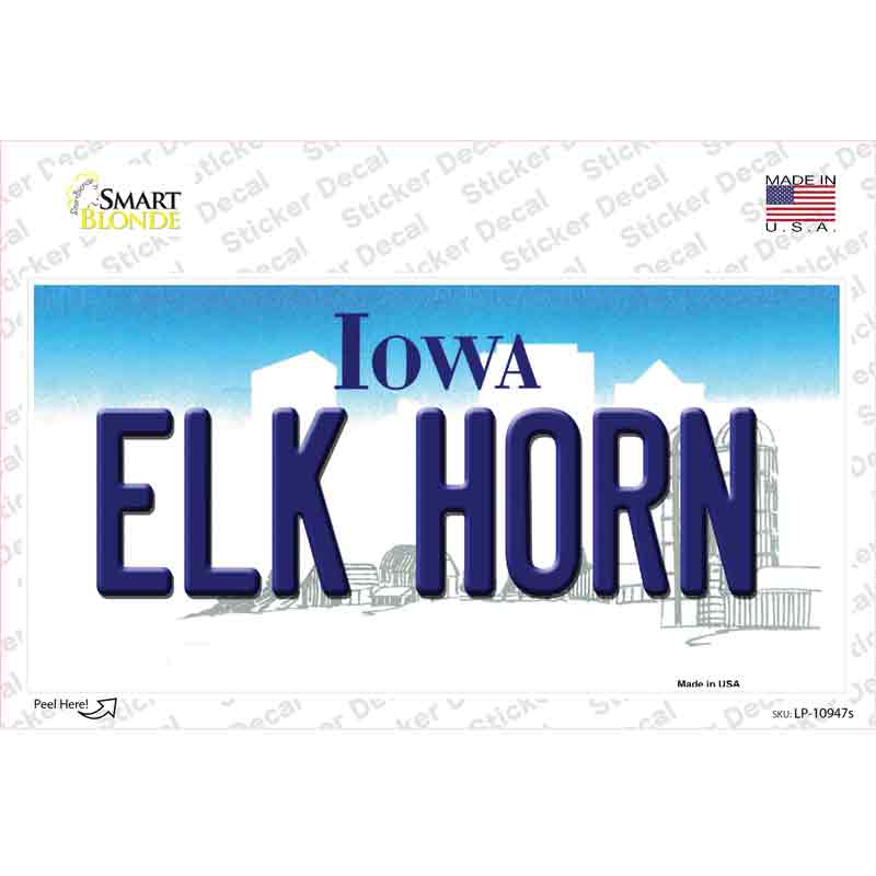 Elk Horn Iowa Novelty Sticker Decal