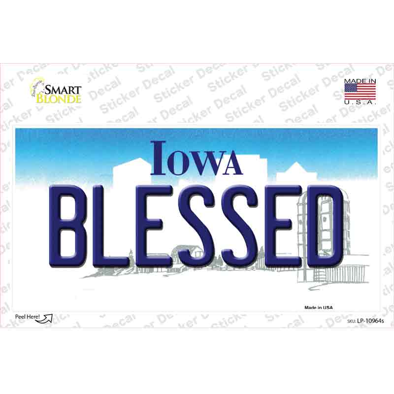 Blessed Iowa Novelty Sticker Decal