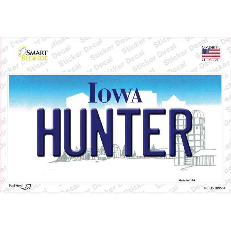 Hunter Iowa Novelty Sticker Decal