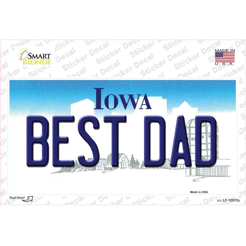 Best Dad Iowa Novelty Sticker Decal
