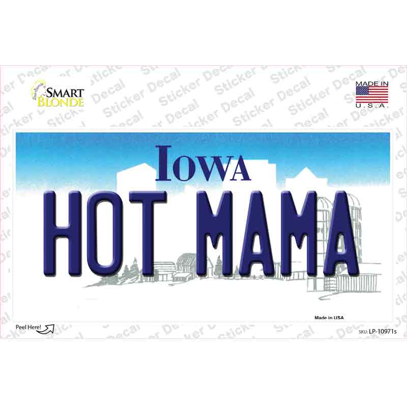 Hot Mama Iowa Novelty Sticker Decal
