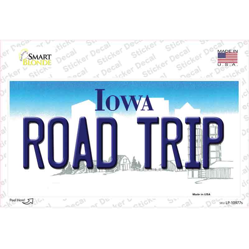 Road Trip Iowa Novelty Sticker Decal