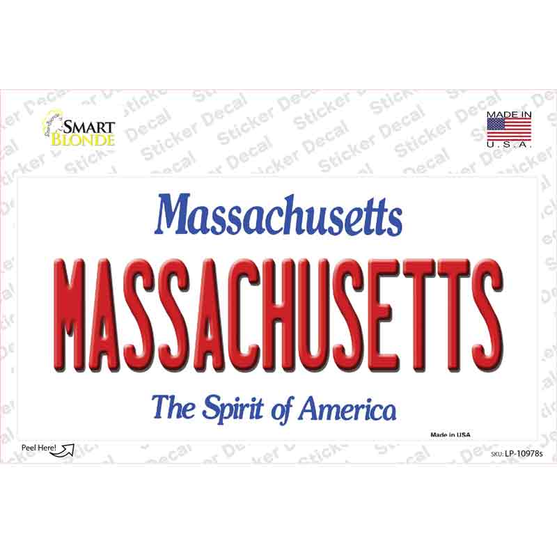 Massachusetts Novelty Sticker Decal