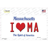 I Love Massachusetts Novelty Sticker Decal