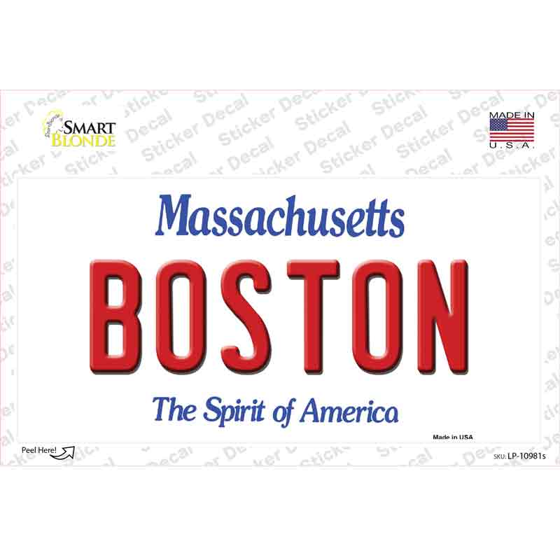 Boston Massachusetts Novelty Sticker Decal