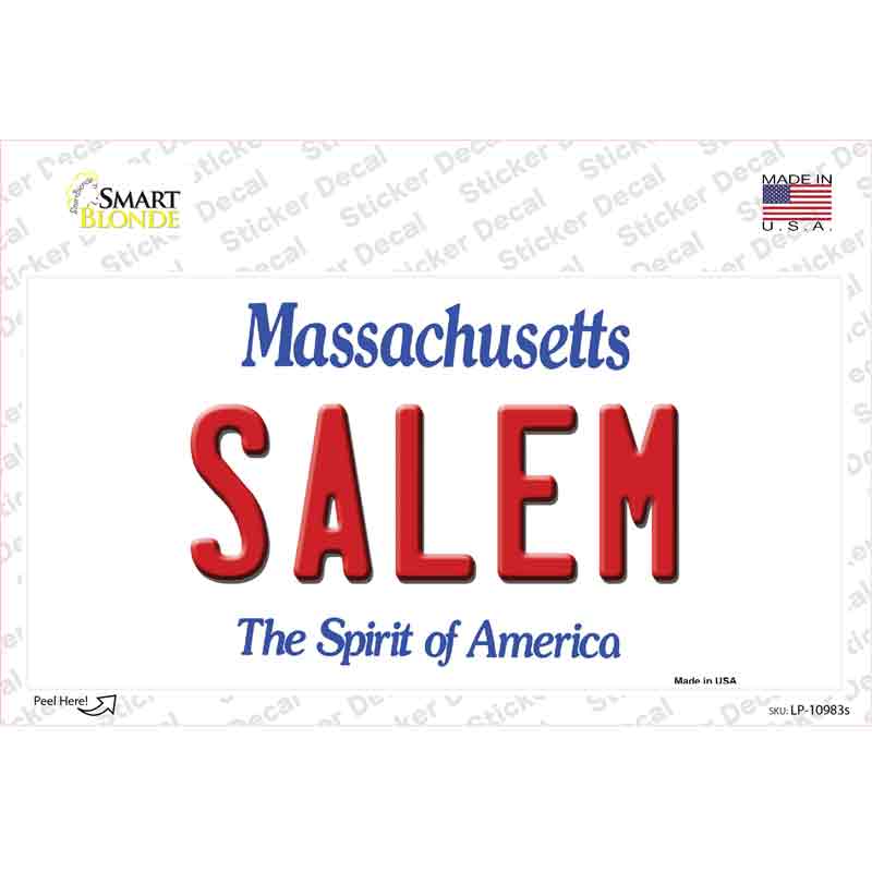Salem Massachusetts Novelty Sticker Decal
