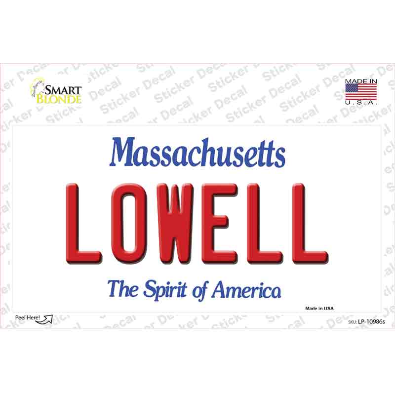 Lowell Massachusetts Novelty Sticker Decal