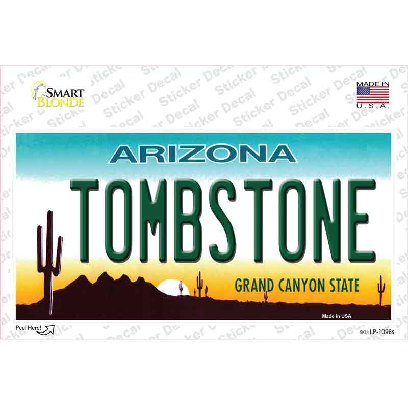 Tombstone Arizona Novelty Sticker Decal