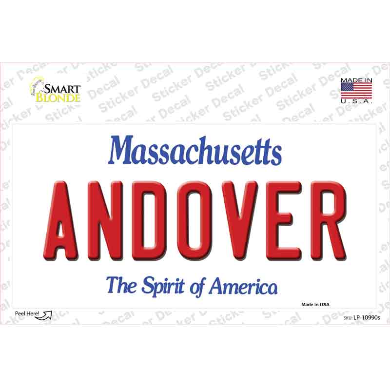 Andover Massachusetts Novelty Sticker Decal