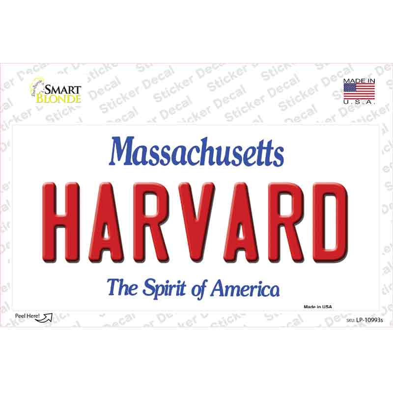 Harvard Massachusetts Novelty Sticker Decal