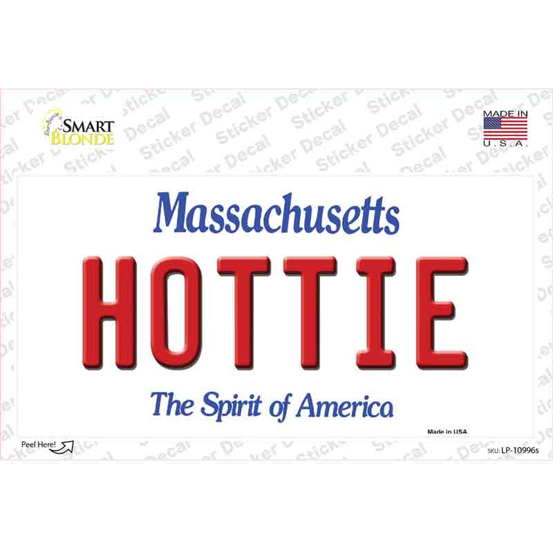 Hottie Massachusetts Novelty Sticker Decal
