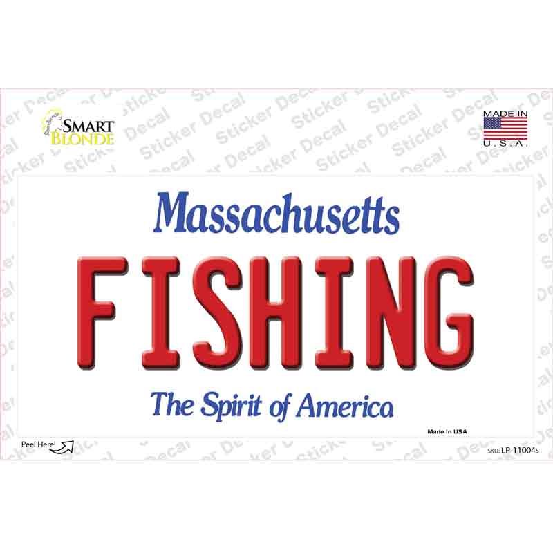 Fishing Massachusetts Novelty Sticker Decal