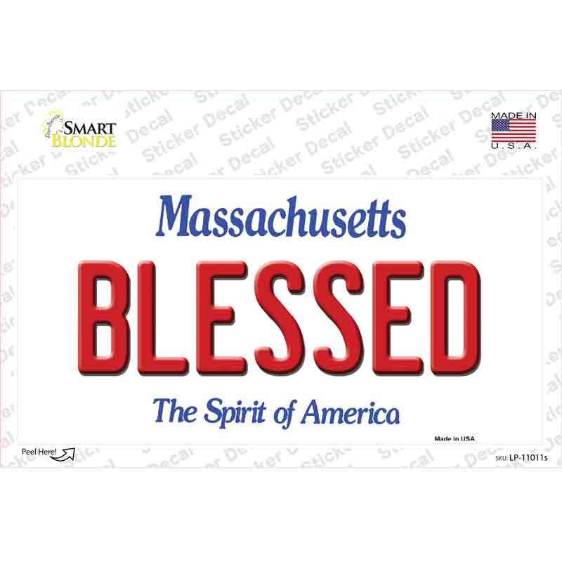 Blessed Massachusetts Novelty Sticker Decal