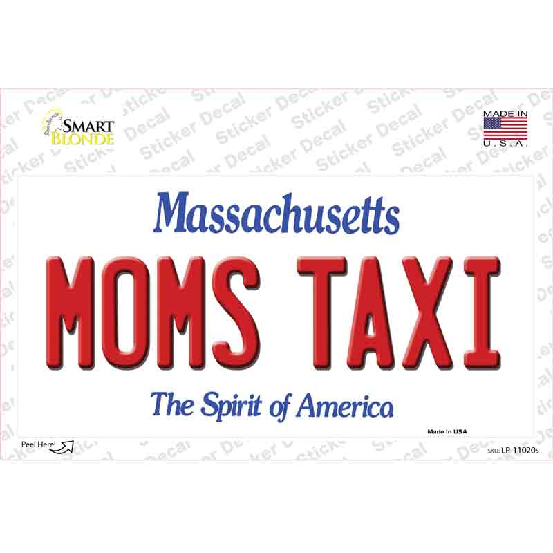 Moms Taxi Massachusetts Novelty Sticker Decal