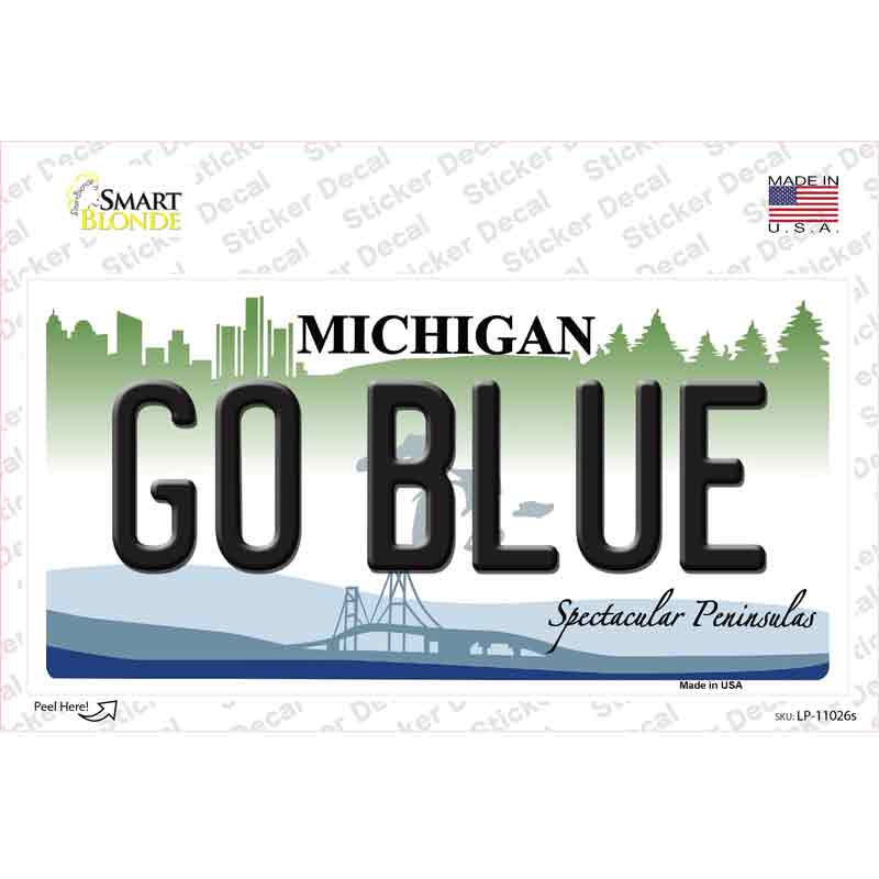 Go Blue Michigan Novelty Sticker Decal